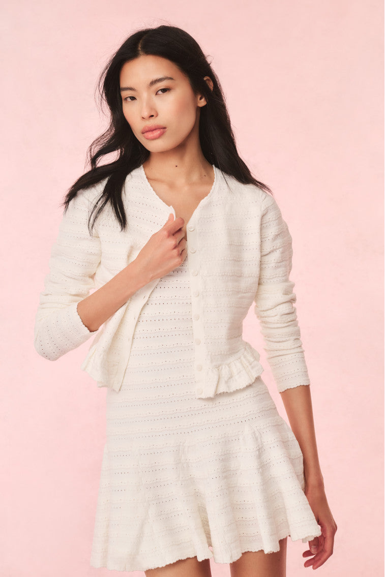 Rogan Pointelle Knit Cardigan