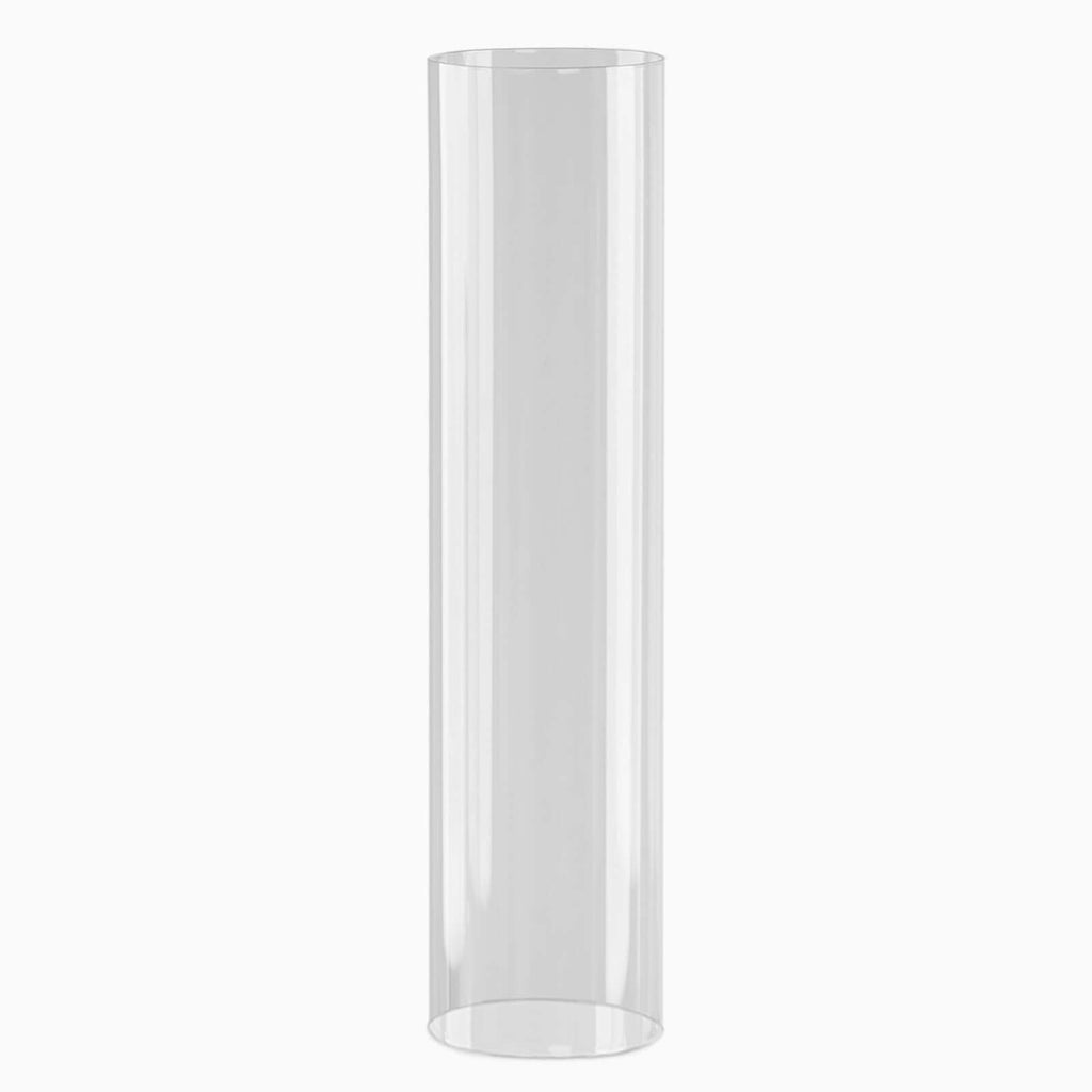 2-Pack Glass Candelabra Shades Open End Hurricane Design 24" Clear - Stylish Table Centerpiece for Weddings & Gatherings
